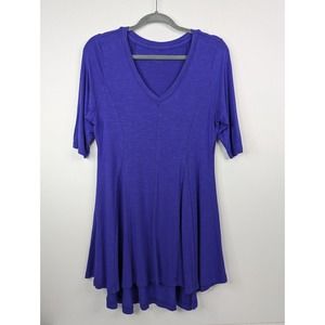 Soft Surroundings S Purple Perfect A line Stretch Half Sleeve Tunic Top